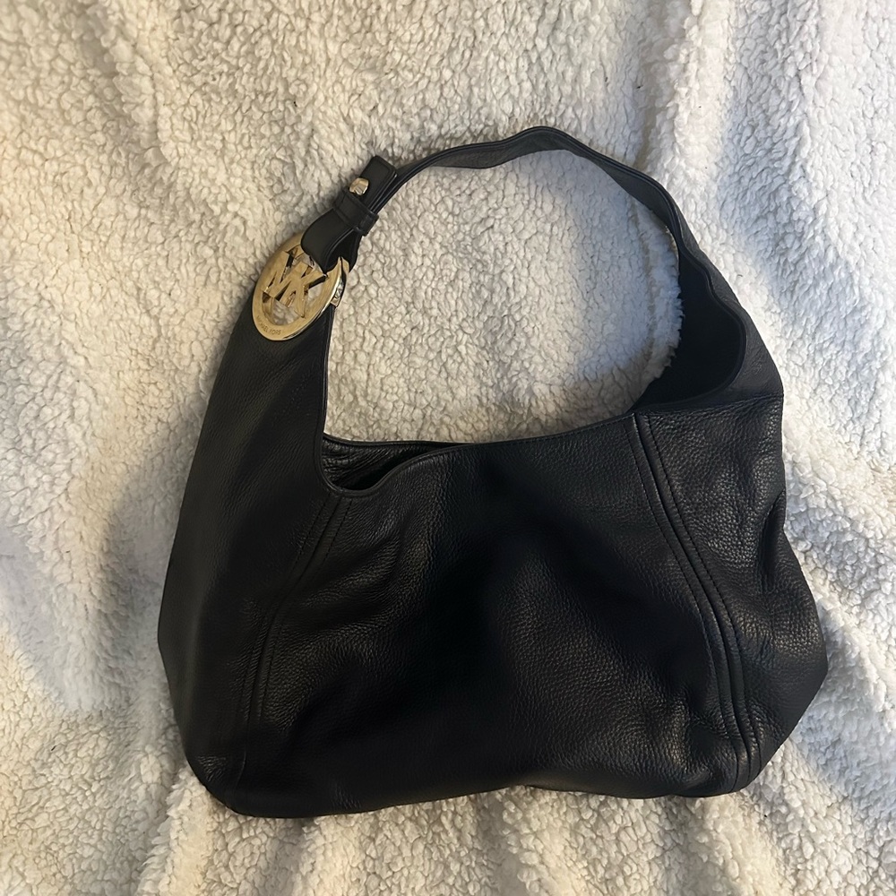 MICHAEL Michael Kors Black and Gold Hobo Bag